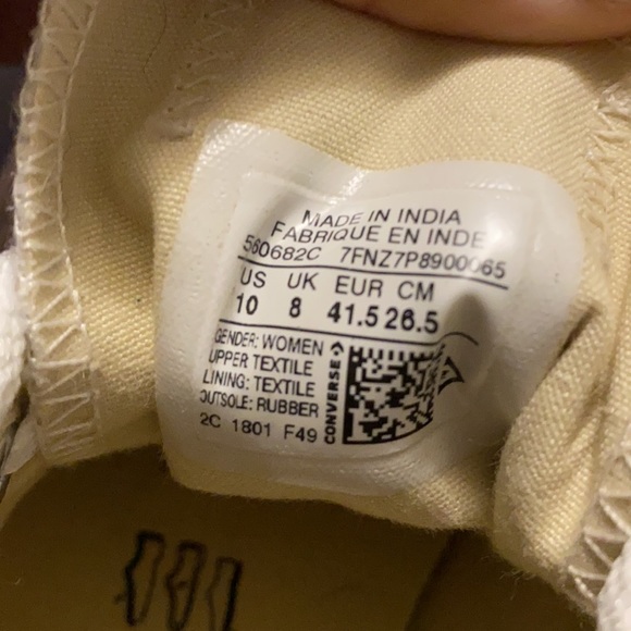 white converse chuck taylor lows women’s size 10 - Picture 4 of 4